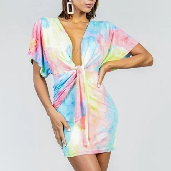 strapless open back dress Pastel Tie Dye Family Set main image 1